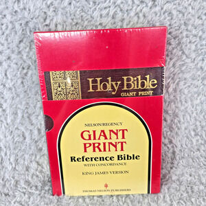 Holy Bible Giant Print Reference Burgundy KJV King James Concordance Leatherflex